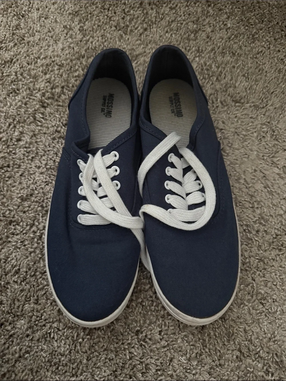 Mossimo Supply Co. Navy Canvas Low-Top Sneakers with White Laces